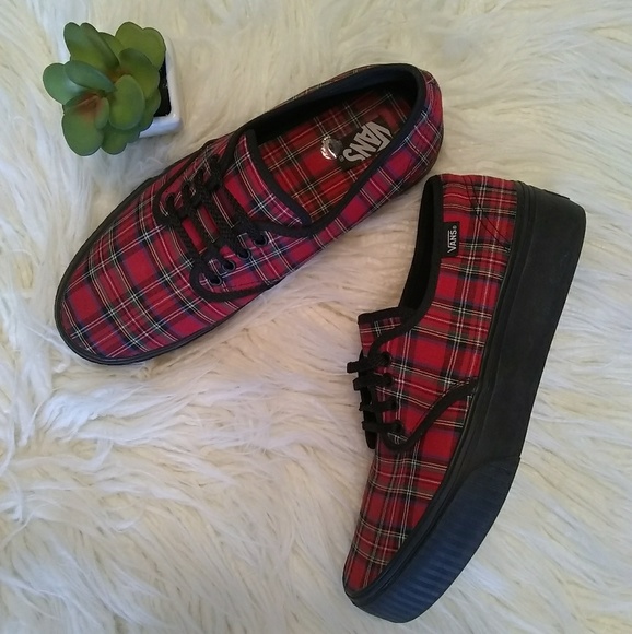 vans red plaid